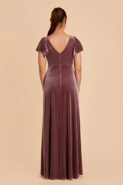 Hannah Velvet Dress - Desert Rose -Wedding Dress Store desert rose hannah velvet bridesmaid dress 05