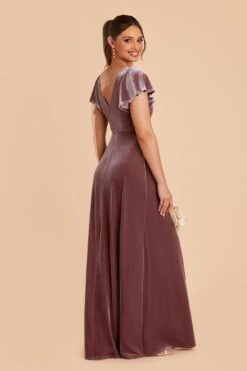 Hannah Velvet Dress - Desert Rose -Wedding Dress Store desert rose hannah velvet bridesmaid dress 06