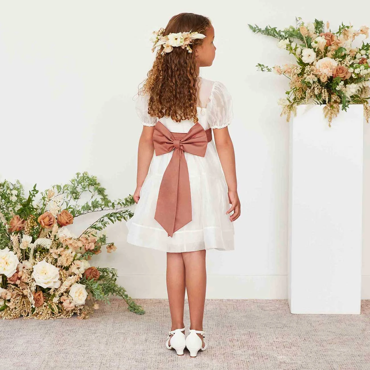 Liz Flower Girl Sash - Desert Rose 4 Liz Flower Girl Sash - Desert Rose - Image 2