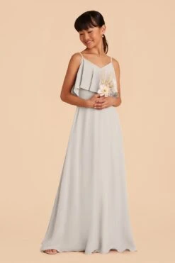 Janie Convertible Junior Dress - Dove Gray -Wedding Dress Store dove gray janie convertible junior bridesmaid dress 03
