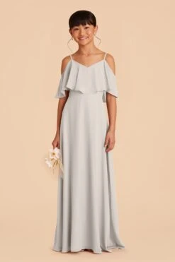 Janie Convertible Junior Dress - Dove Gray -Wedding Dress Store dove gray janie convertible junior bridesmaid dress 04