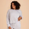 Crew Neck Sweatshirt - Dusty Blue -Wedding Dress Store dusty blue crewneck plus size loungewear 01 1b56d5c1 a144 449a 9085 abf22dde9898