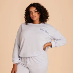 Crew Neck Sweatshirt - Dusty Blue -Wedding Dress Store dusty blue crewneck plus size loungewear 05 b1fb6451 c11e 446d bb9a 7df026ec9a2c