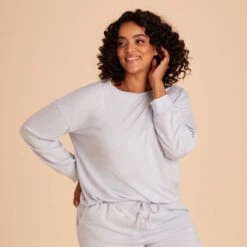 Crew Neck Sweatshirt - Dusty Blue -Wedding Dress Store dusty blue crewneck plus size loungewear 06 eec72a75 708f 4e99 9cb0 50cec682a0e1