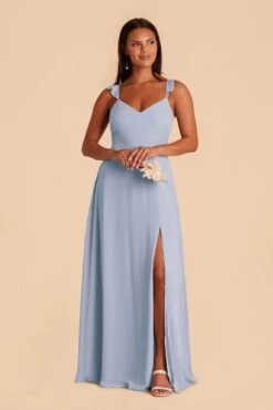 Doris Chiffon Dress - Dusty Blue -Wedding Dress Store dusty blue doris bridesmaid dress 03
