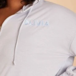 Zip Up Hoodie - Dusty Blue -Wedding Dress Store dusty blue hoodie plus size loungewear 04 638a8542 4867 4922 b689 43654ce27a25