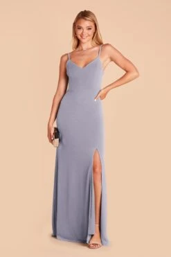 Jay Dress - Dusty Blue 13 Jay Dress - Dusty Blue -Wedding Dress Store dusty blue jay crepe bridesmaid dress 04