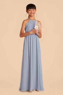 Sienna Junior Dress - Dusty Blue -Wedding Dress Store dusty blue sienna junior bridesmaid dress 02