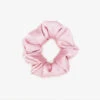 Cat Satin Scrunchie - Dusty Pink 1 Cat Satin Scrunchie - Dusty Pink -Wedding Dress Store dusty pink cat satin scrunchie getting ready flat lay 01