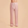 Jonny Satin Pajama Pants - Dusty Pink -Wedding Dress Store dusty pink jonny satin pants bridesmaid pajamas 01
