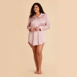 Kamryn Satin Sleepshirt - Dusty Pink