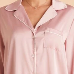 Kamryn Satin Sleepshirt - Dusty Pink -Wedding Dress Store dusty pink kamryn satin sleepshirt bridesmaid pajamas TMS LIVE PREVIEW