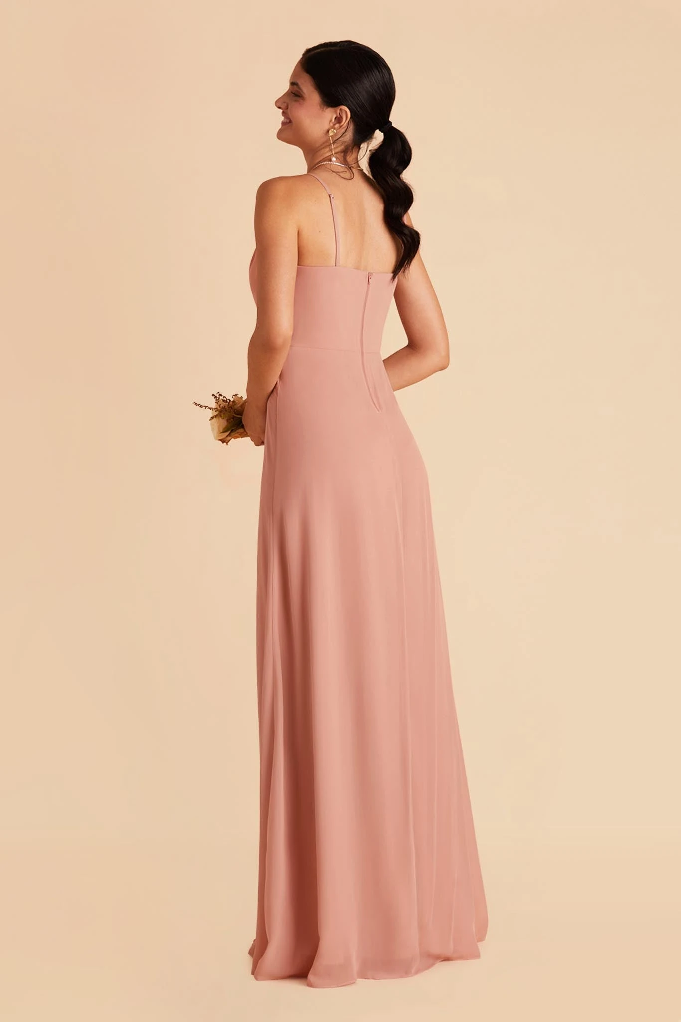 Chris Convertible Chiffon Dress - Dusty Rose 7 Chris Convertible Chiffon Dress - Dusty Rose - Image 5