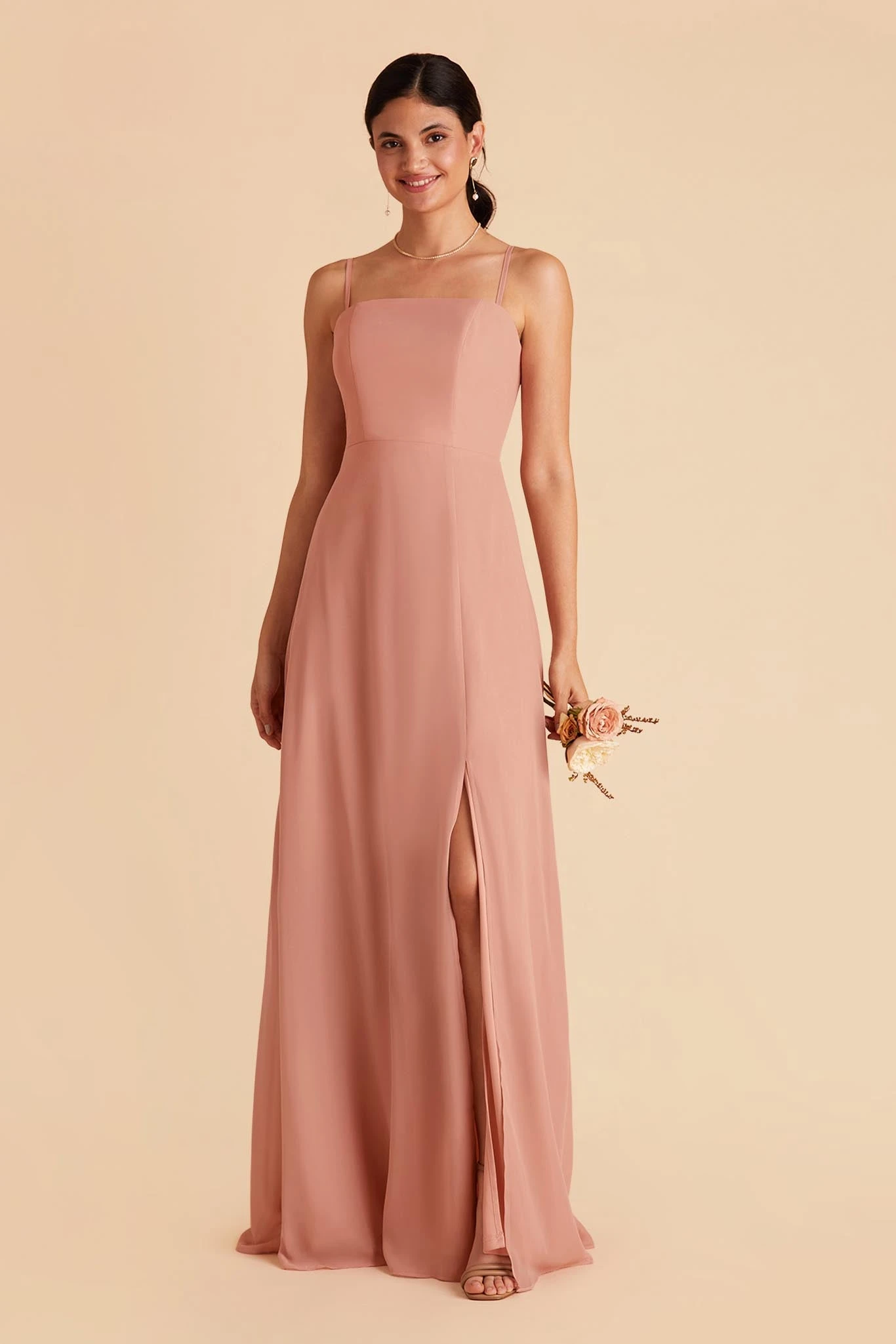 Chris Convertible Chiffon Dress - Dusty Rose 3 Chris Convertible Chiffon Dress - Dusty Rose