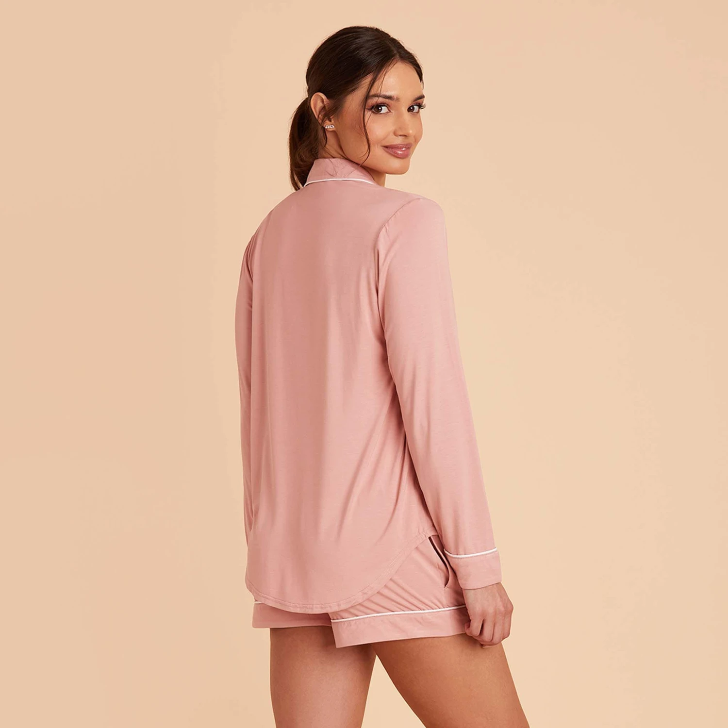 Jonny Long Sleeve Pajama Set - Dusty Rose 4 Jonny Long Sleeve Pajama Set - Dusty Rose - Image 2