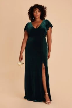 Hannah Velvet Dress - Emerald 13 Hannah Velvet Dress - Emerald -Wedding Dress Store emerald hannah velvet plus size bridesmaid dress 02