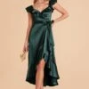 James Shiny Satin Midi Dress - Emerald 2 James Shiny Satin Midi Dress - Emerald -Wedding Dress Store emerald james satin bridesmaid dress 03