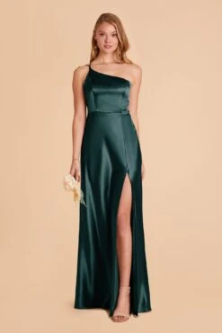 Kensie Shiny Satin Dress - Emerald