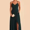 Theresa Chiffon Dress - Emerald 1 Theresa Chiffon Dress - Emerald -Wedding Dress Store emerald theresa convertible slit bridesmaid dress 03