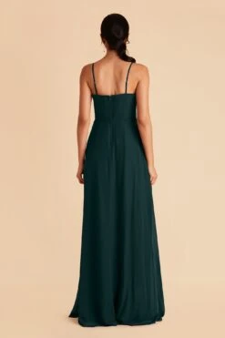 Winnie Convertible Chiffon Dress - Emerald -Wedding Dress Store emerald winnie convertible slit bridesmaid dress 01