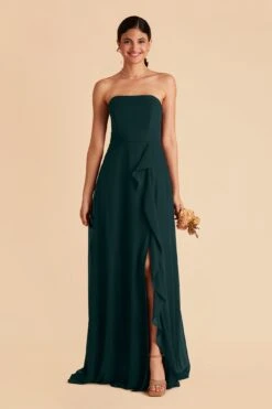 Winnie Convertible Chiffon Dress - Emerald -Wedding Dress Store emerald winnie convertible slit bridesmaid dress 04