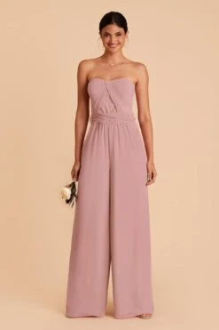 Gigi Convertible Jumpsuit - English Rose 11 Gigi Convertible Jumpsuit - English Rose -Wedding Dress Store english rose gigi convertible slit bridesmaid jumpsuit 02