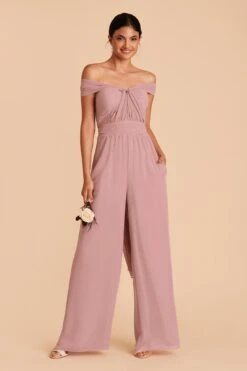 Gigi Convertible Jumpsuit - English Rose 12 Gigi Convertible Jumpsuit - English Rose -Wedding Dress Store english rose gigi convertible slit bridesmaid jumpsuit 03