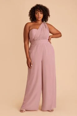 Gigi Convertible Jumpsuit - English Rose 14 Gigi Convertible Jumpsuit - English Rose -Wedding Dress Store english rose gigi convertible slit plus size bridesmaid jumpsuit 02