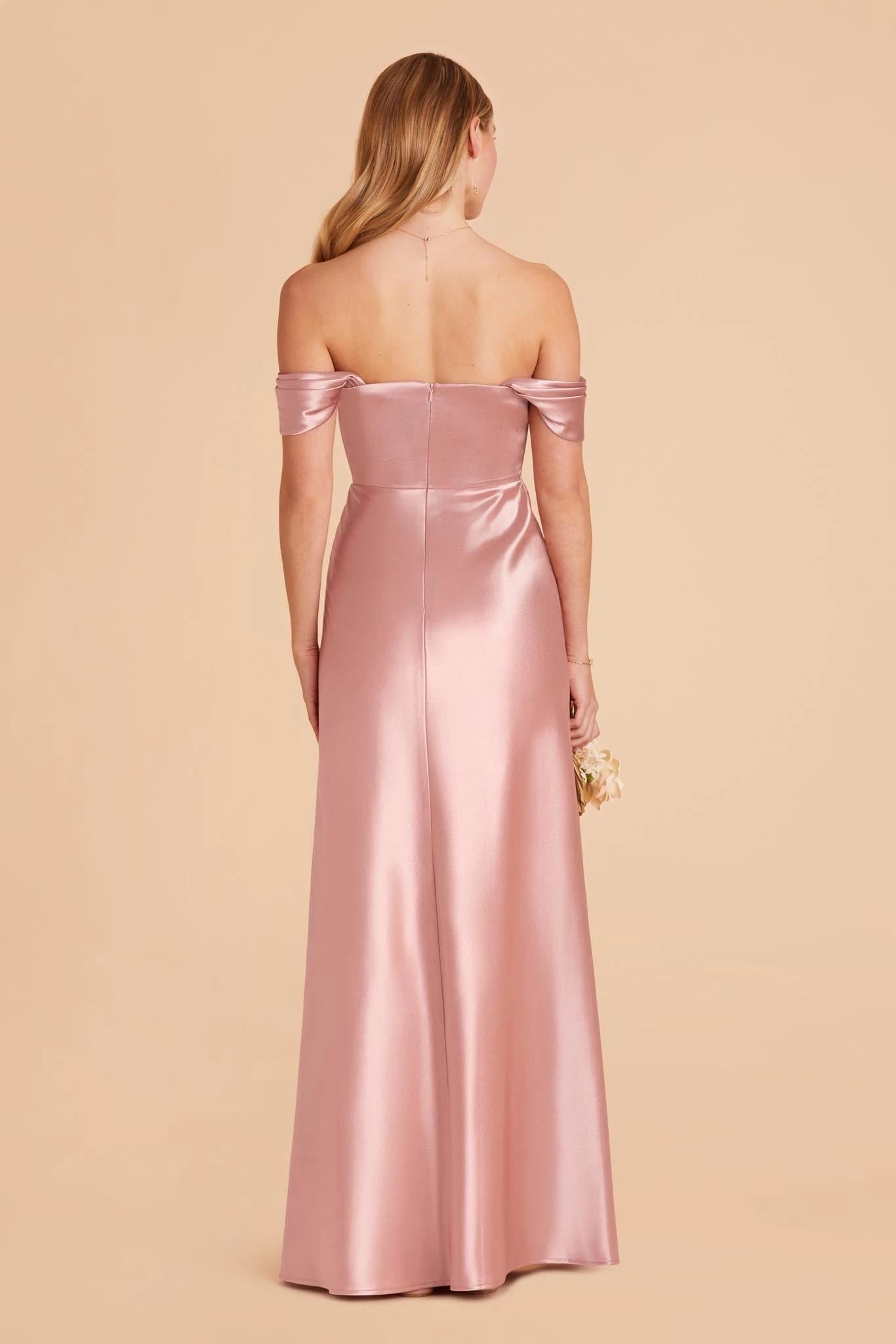 Mia Shiny Satin Convertible Dress - English Rose 8 Mia Shiny Satin Convertible Dress - English Rose - Image 6