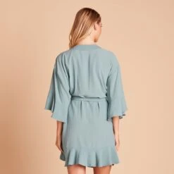 Kenny Ruffle Robe - Sea Glass -Wedding Dress Store f8b487d753d6f6287f855ba59647304c