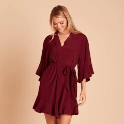Kenny Ruffle Robe - Cabernet 19 Kenny Ruffle Robe - Cabernet -Wedding Dress Store fa9afdadc37d1b616b1aa09b3a84a166