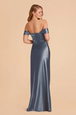 Mia Shiny Satin Convertible Dress - French Blue 14 Mia Shiny Satin Convertible Dress - French Blue -Wedding Dress Store french blue mia satin bridesmaid dress 04