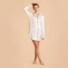 Kamryn Satin Sleepshirt - Ivory -Wedding Dress Store ivory kamryn satin sleep shirt bridesmaid pajamas 01