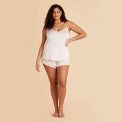 Olivia Satin Cami Top - Ivory 31 Olivia Satin Cami Top - Ivory -Wedding Dress Store ivory olivia plus size satin cami full body bridesmaid pajamas 03 b2e722e3 b2ae 46d1 a053 944cc182898e