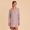 Kamryn Sleepshirt - Mauve -Wedding Dress Store mauve kamryn sleepshirt bridesmaid pajama 01