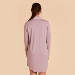 Kamryn Sleepshirt - Mauve 12 Kamryn Sleepshirt - Mauve -Wedding Dress Store mauve kamryn sleepshirt bridesmaid pajama 04