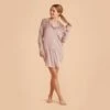Kamryn Satin Sleepshirt - Mauve Taupe -Wedding Dress Store mauve taupe kamryn satin sleep shirt bridesmaid pajamas 04