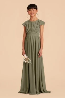Celine Junior Dress - Moss Green -Wedding Dress Store moss green celine junior bridesmaid dress 01