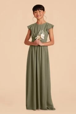 Celine Junior Dress - Moss Green -Wedding Dress Store moss green celine junior bridesmaid dress 02