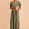 Hannah Empire Dress - Moss Green -Wedding Dress Store moss green hannah bridesmaid dress 04