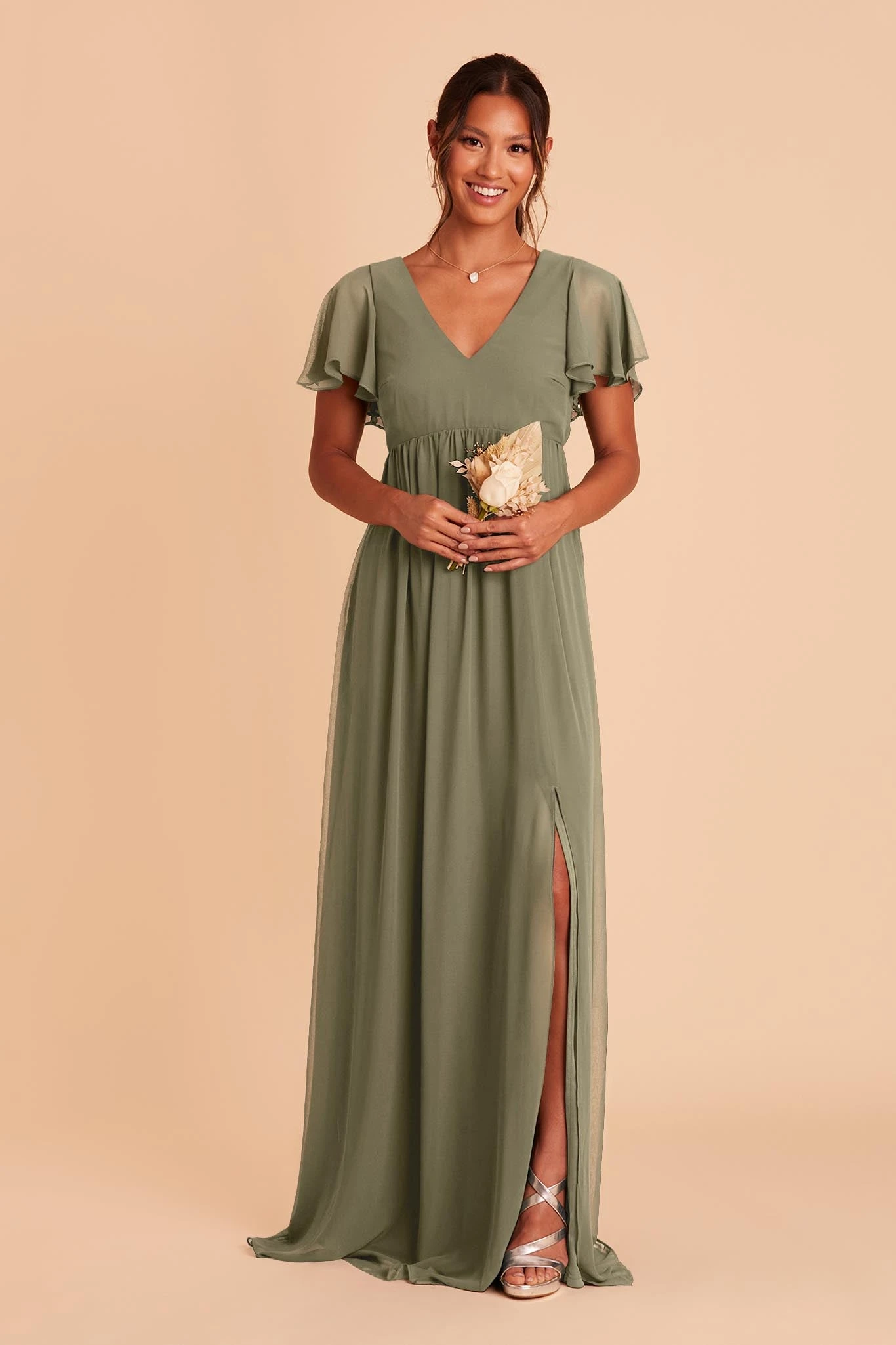 Hannah Empire Dress - Moss Green 3 Hannah Empire Dress - Moss Green