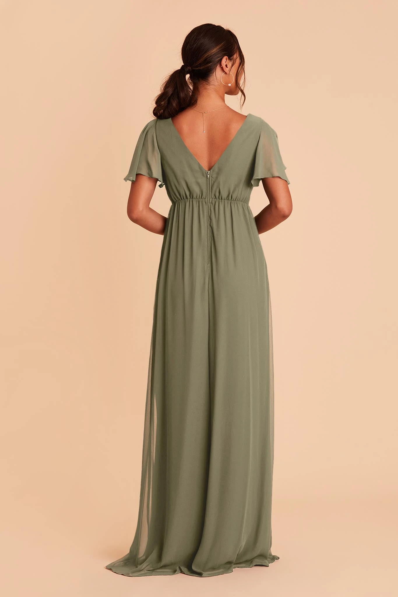 Hannah Empire Dress - Moss Green 9 Hannah Empire Dress - Moss Green - Image 7