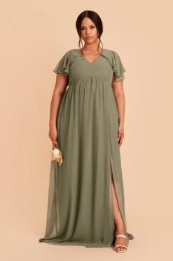 Hannah Empire Dress - Moss Green 12 Hannah Empire Dress - Moss Green -Wedding Dress Store moss green hannah plus size bridesmaid dress 01