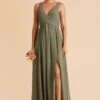Laurie Empire Dress - Moss Green -Wedding Dress Store moss green laurie slit bridesmaid dress 01