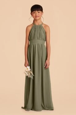 Sienna Junior Dress - Moss Green -Wedding Dress Store moss green sienna junior bridesmaid dress 01