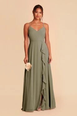 Theresa Chiffon Dress - Moss Green 11 Theresa Chiffon Dress - Moss Green -Wedding Dress Store moss green theresa convertible slit bridesmaid dress 01