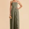 Winnie Convertible Chiffon Dress - Moss Green -Wedding Dress Store moss green winnie convertible slit bridesmaid dress 02