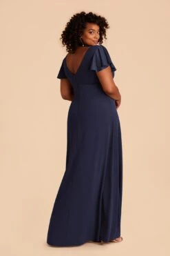 Hannah Crepe Dress - Navy -Wedding Dress Store navy hannah plus size convertible bridesmaid dress 03