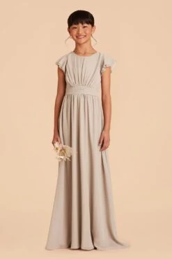 Celine Junior Dress - Neutral Champagne 9 Celine Junior Dress - Neutral Champagne -Wedding Dress Store neutral champagne celine junior bridesmaid dress 01