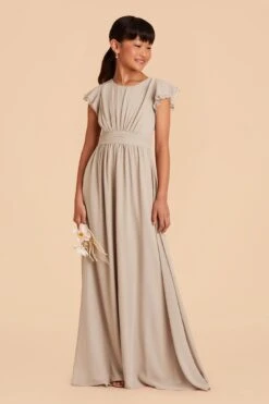 Celine Junior Dress - Neutral Champagne 8 Celine Junior Dress - Neutral Champagne -Wedding Dress Store neutral champagne celine junior bridesmaid dress 03